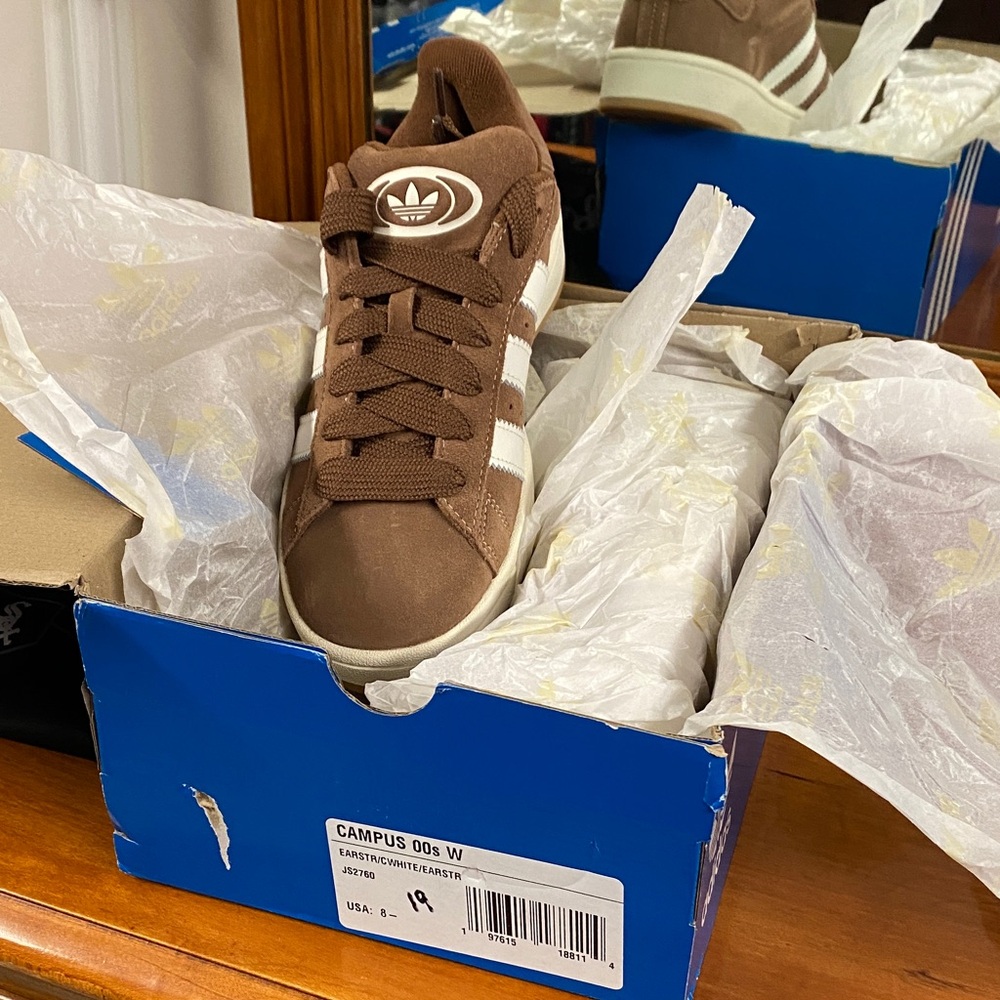 Adidas Campus Brown Sneakers with White Accents